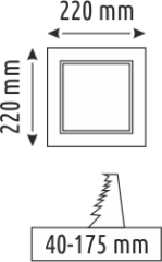 36 W Ayarlanabilir  Backlight Kare Lüx Panel