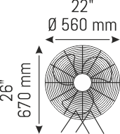 180 W - 20 İNÇ 3 PERVANELİ DUVAR VANTİLATÖRÜ