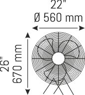 135 W - 20 İNÇ 3 PERVANELİ DUVAR VANTİLATÖRÜ